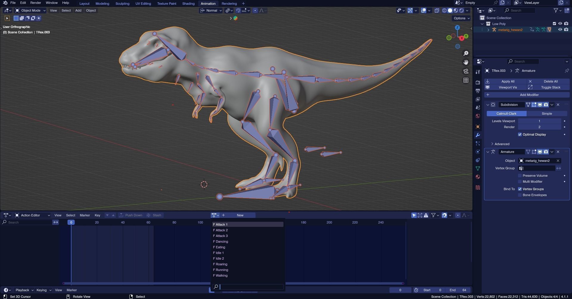 Low poly Realistic - Dinosaur Pack Low-poly 3D model_11