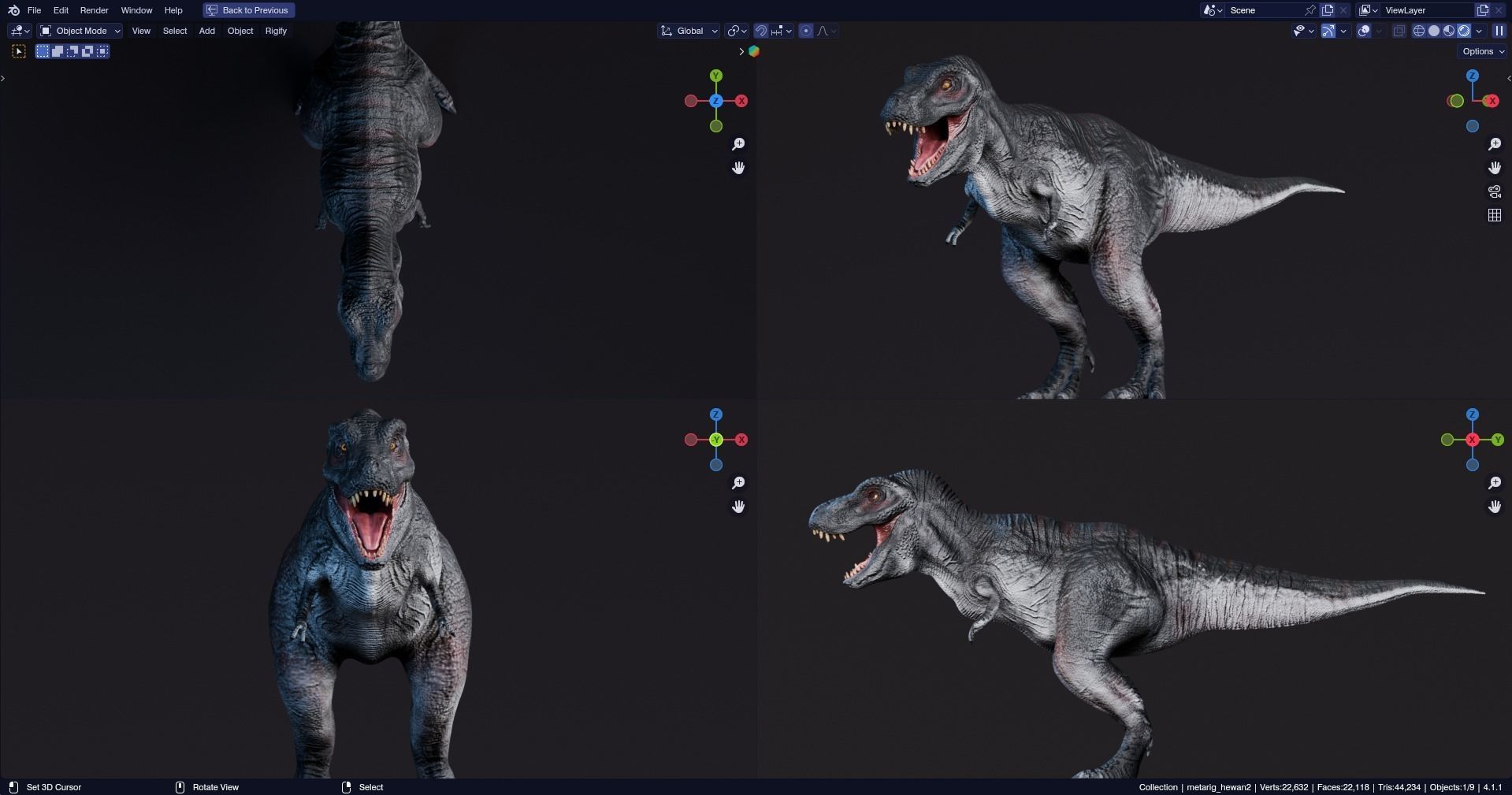Low poly Realistic - Dinosaur Pack Low-poly 3D model_22