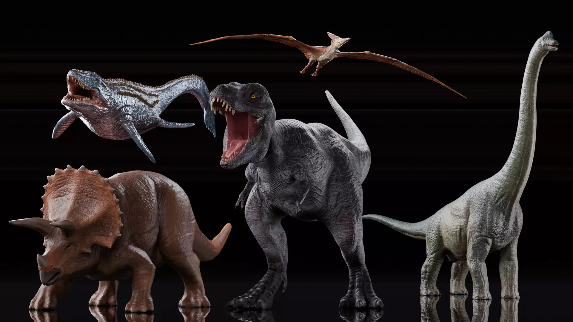 Low poly Realistic - Dinosaur Pack Low-poly 3D model_0
