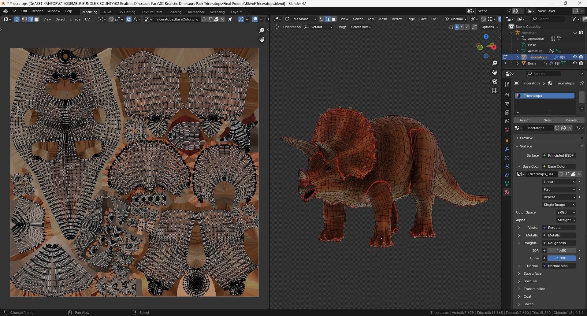 Low poly Realistic - Dinosaur Pack Low-poly 3D model_34