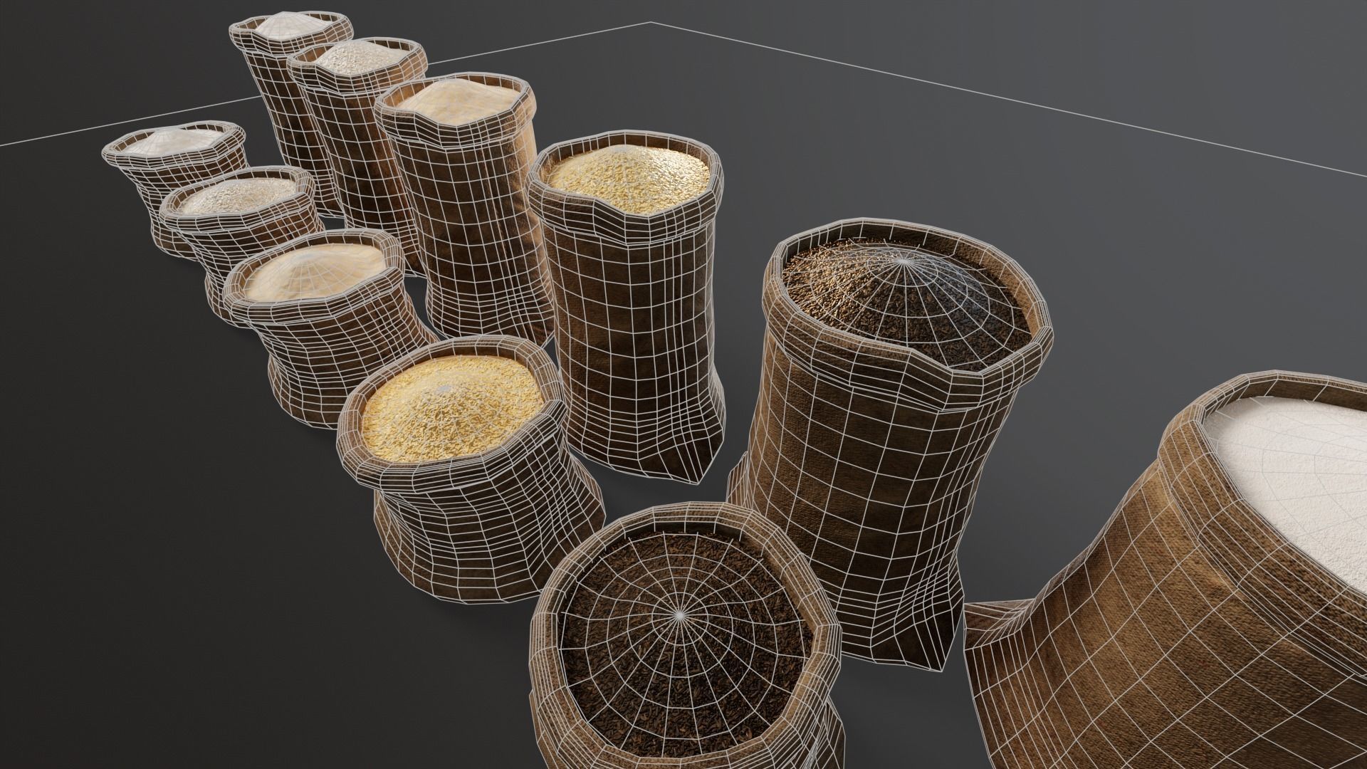 Ingredients Sacks 3D Model Collection_15