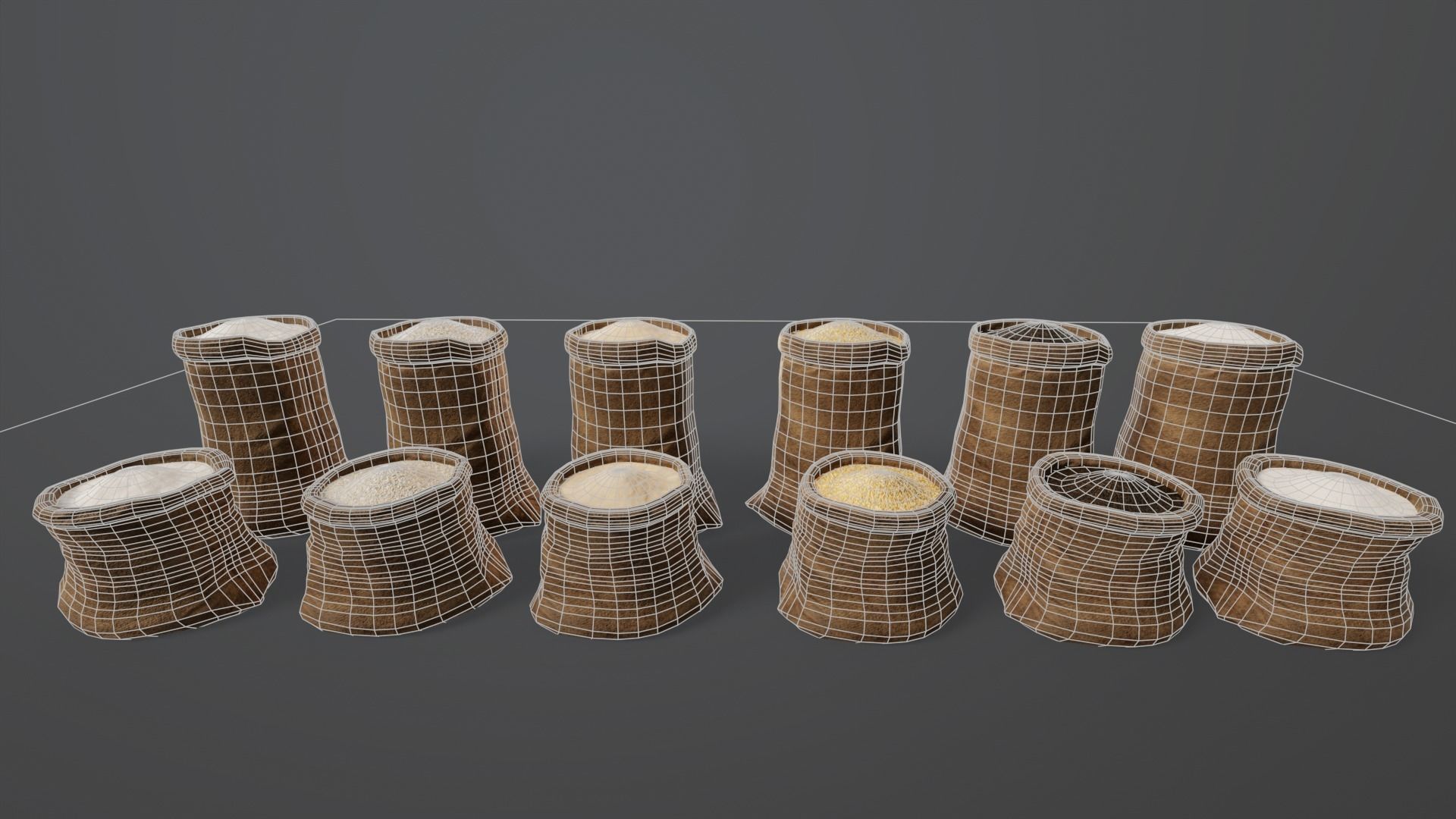 Ingredients Sacks 3D Model Collection_19
