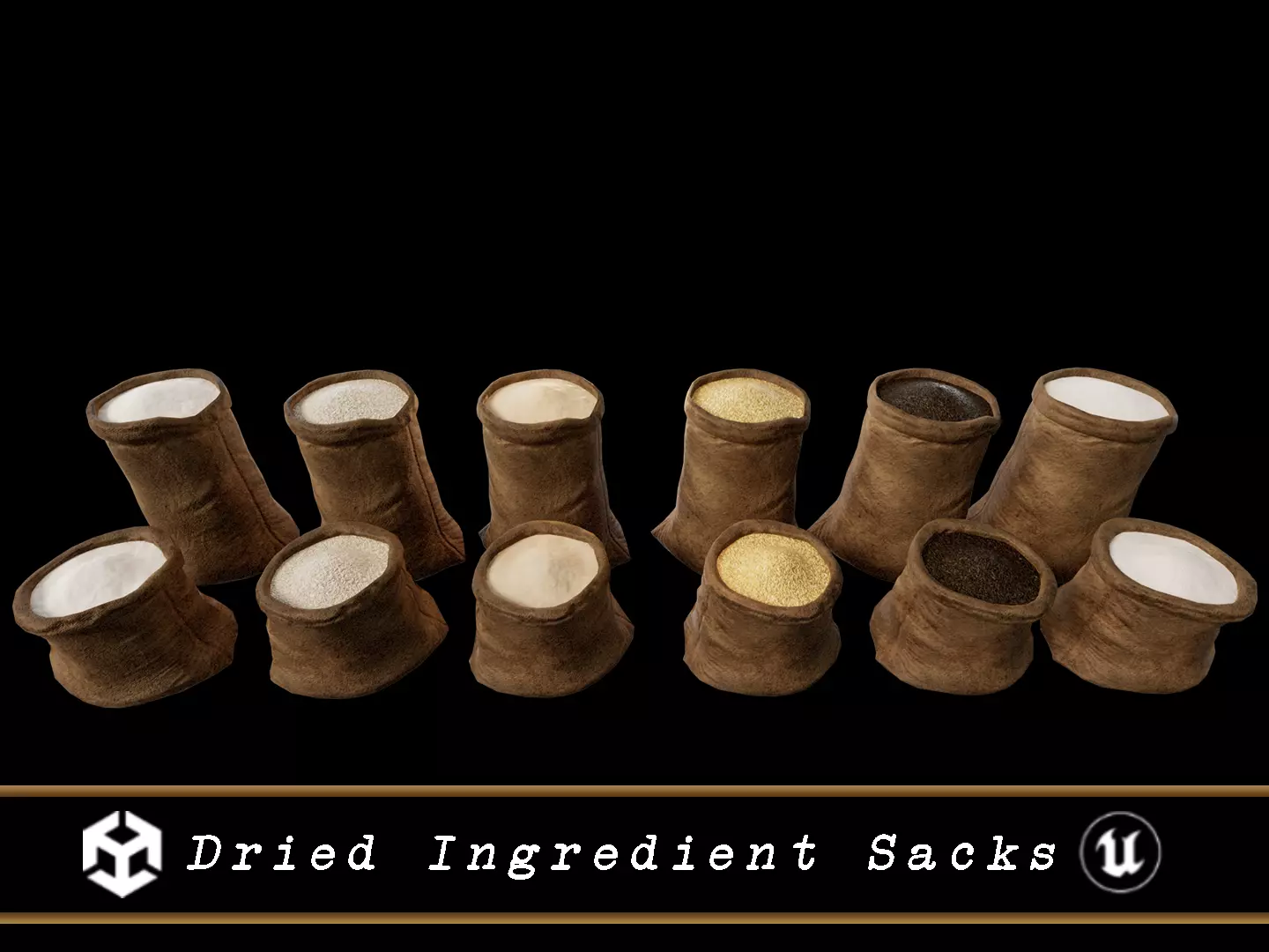 Ingredients Sacks 3D Model Collection_0