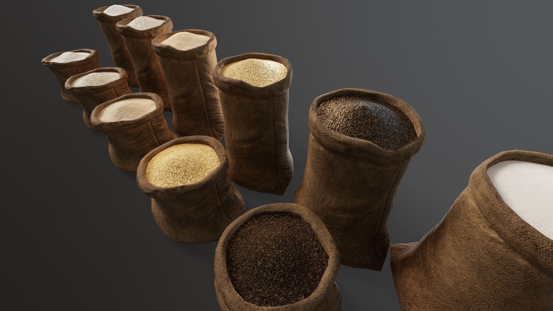 Ingredients Sacks 3D Model Collection_14