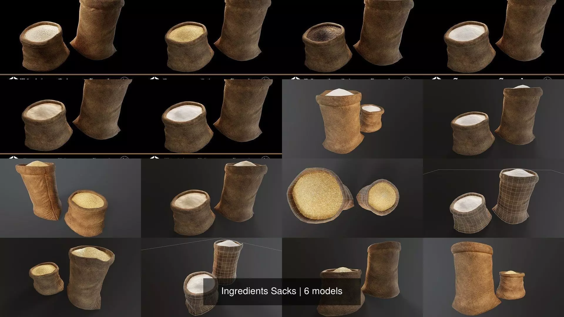 Ingredients Sacks 3D Model Collection_7