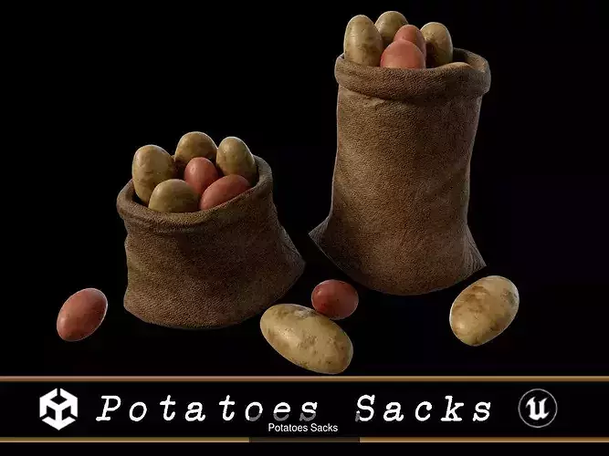 Medieval Vegetable Food Sacks 3D Model Pack 5