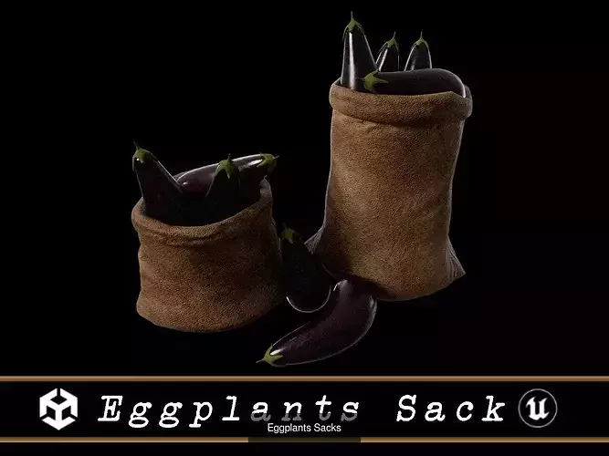 Medieval Vegetable Food Sacks 3D Model Pack 4