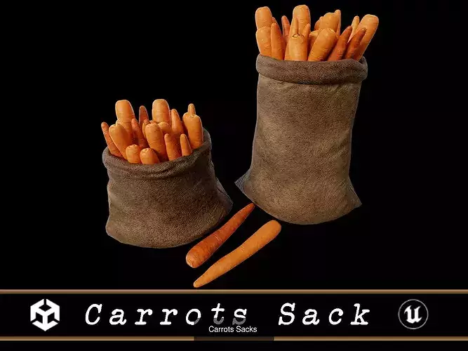 Medieval Vegetable Food Sacks 3D Model Pack 3