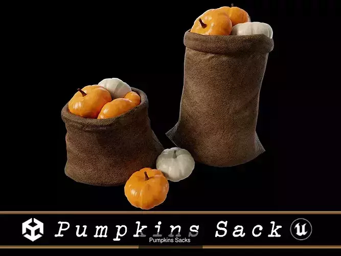 Medieval Vegetable Food Sacks 3D Model Pack 2