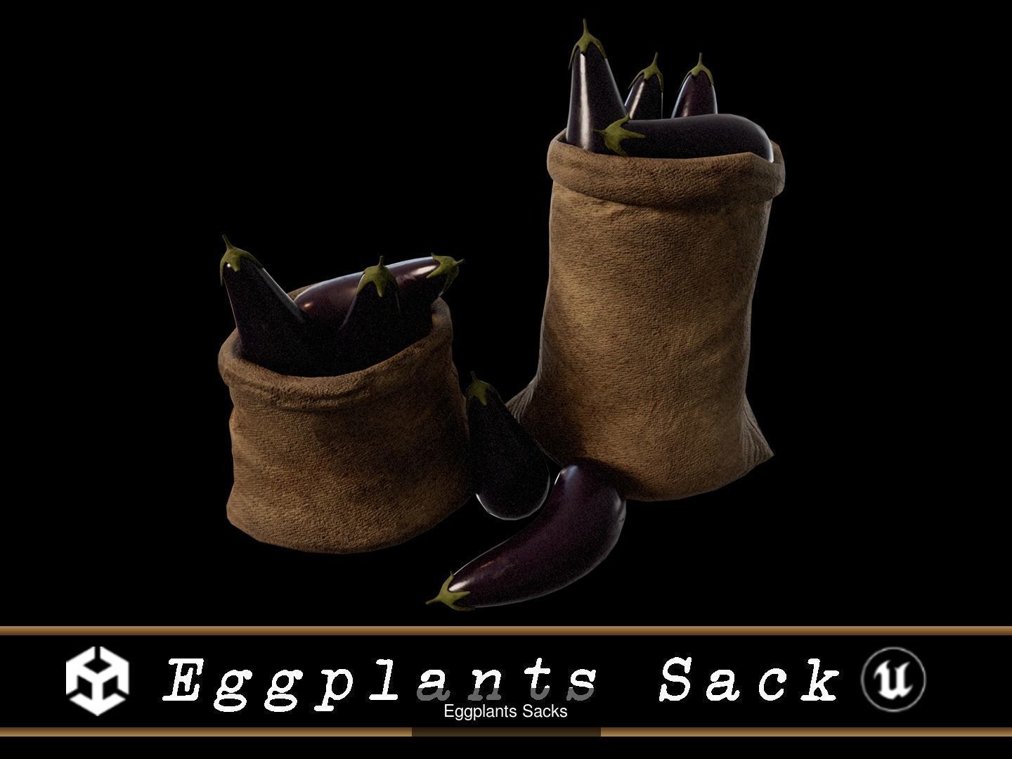 Medieval Vegetable Food Sacks 3D Model Collection_8