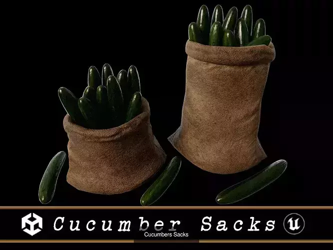 Medieval Vegetable Food Sacks 3D Model Pack 6