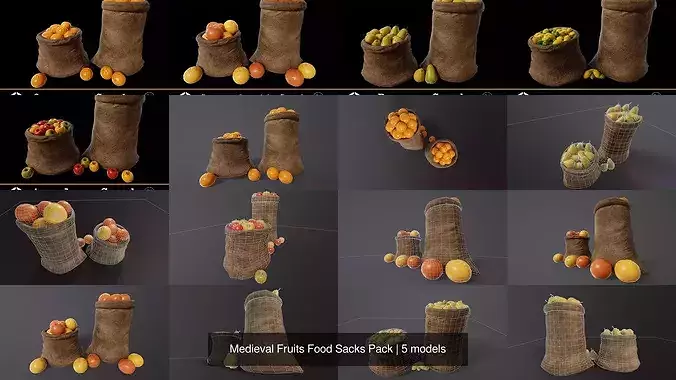 Medieval Fruits Food Sacks Pack 2