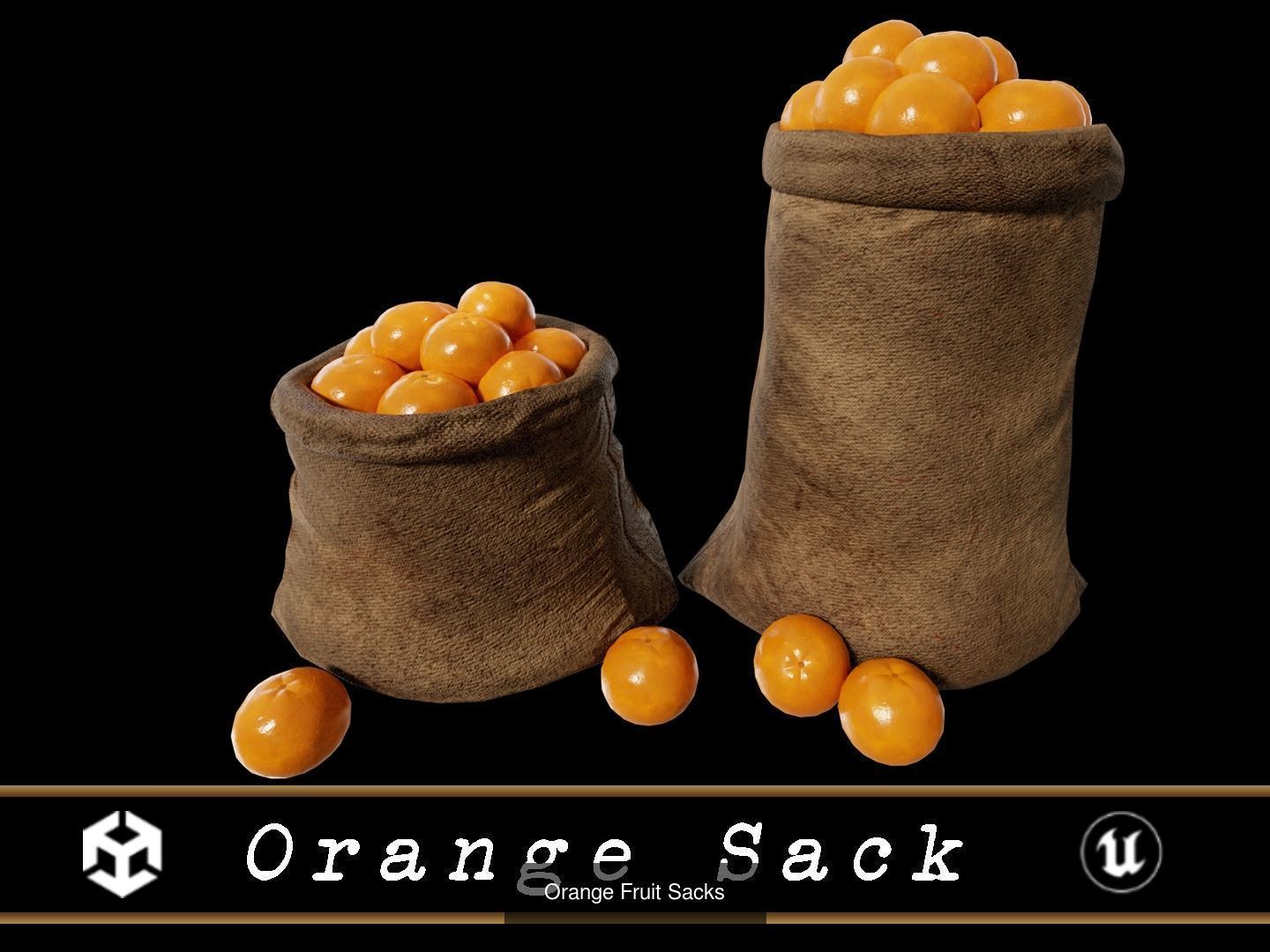 Medieval Fruits Food Sacks Pack 3D Model Collection_7