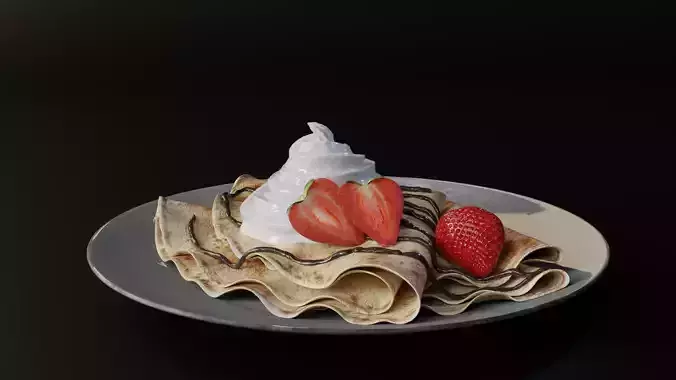 Chocolate and Strawberry Crepe