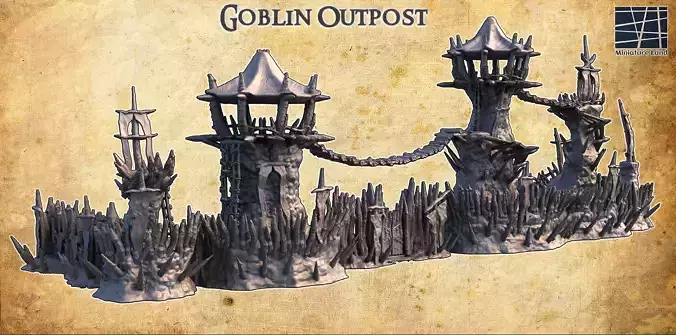 Goblin Outpost Tabletop Terrain 28MM 3D print model