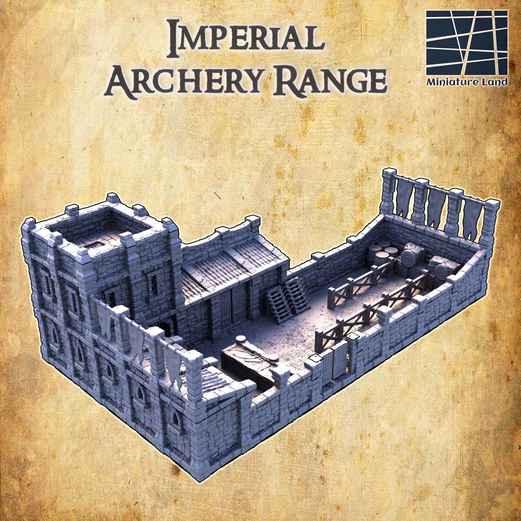 Imperial Archery Range  Tabletop Terrain 28MM 3D print model 3D print model_1