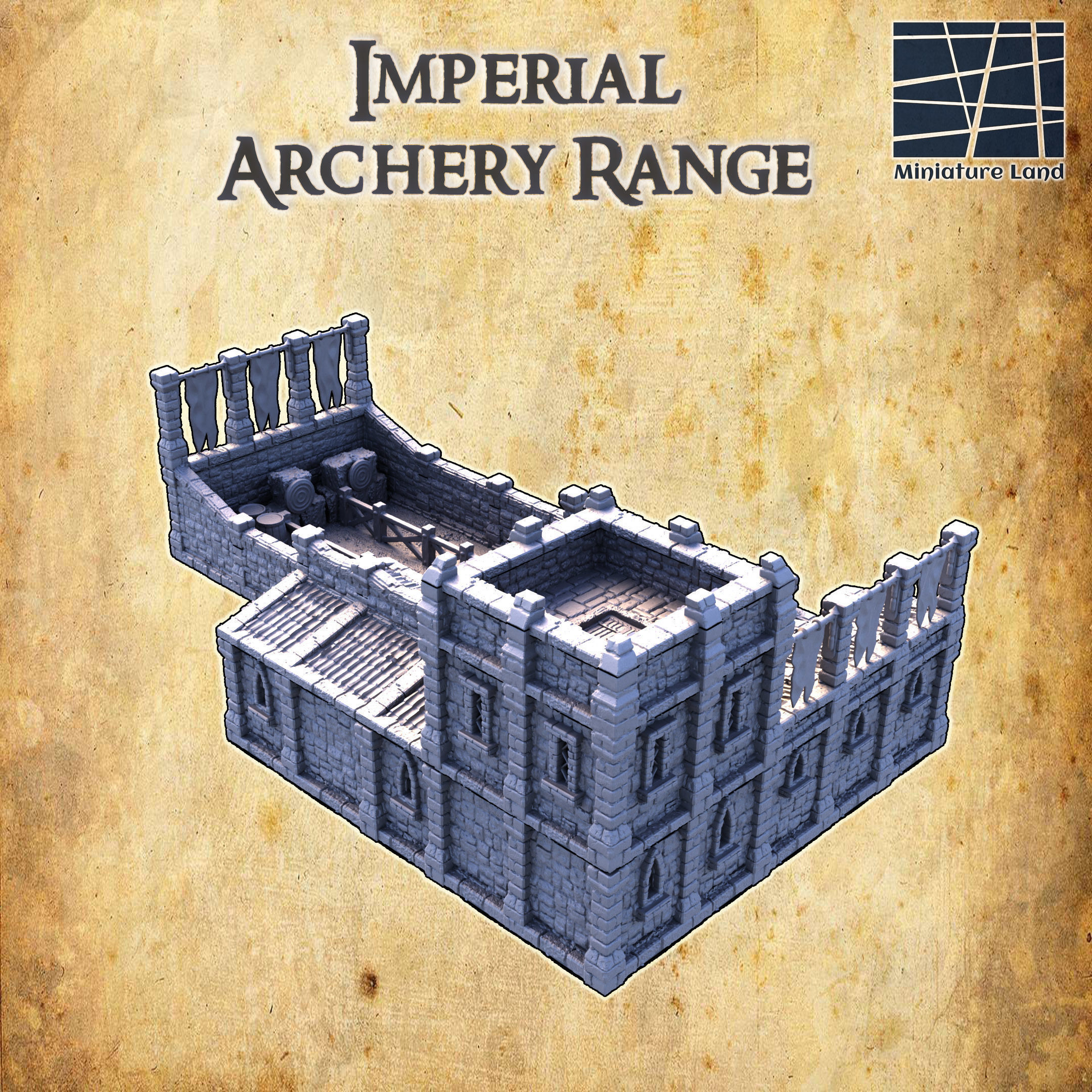 Imperial Archery Range  Tabletop Terrain 28MM 3D print model 3D print model_2