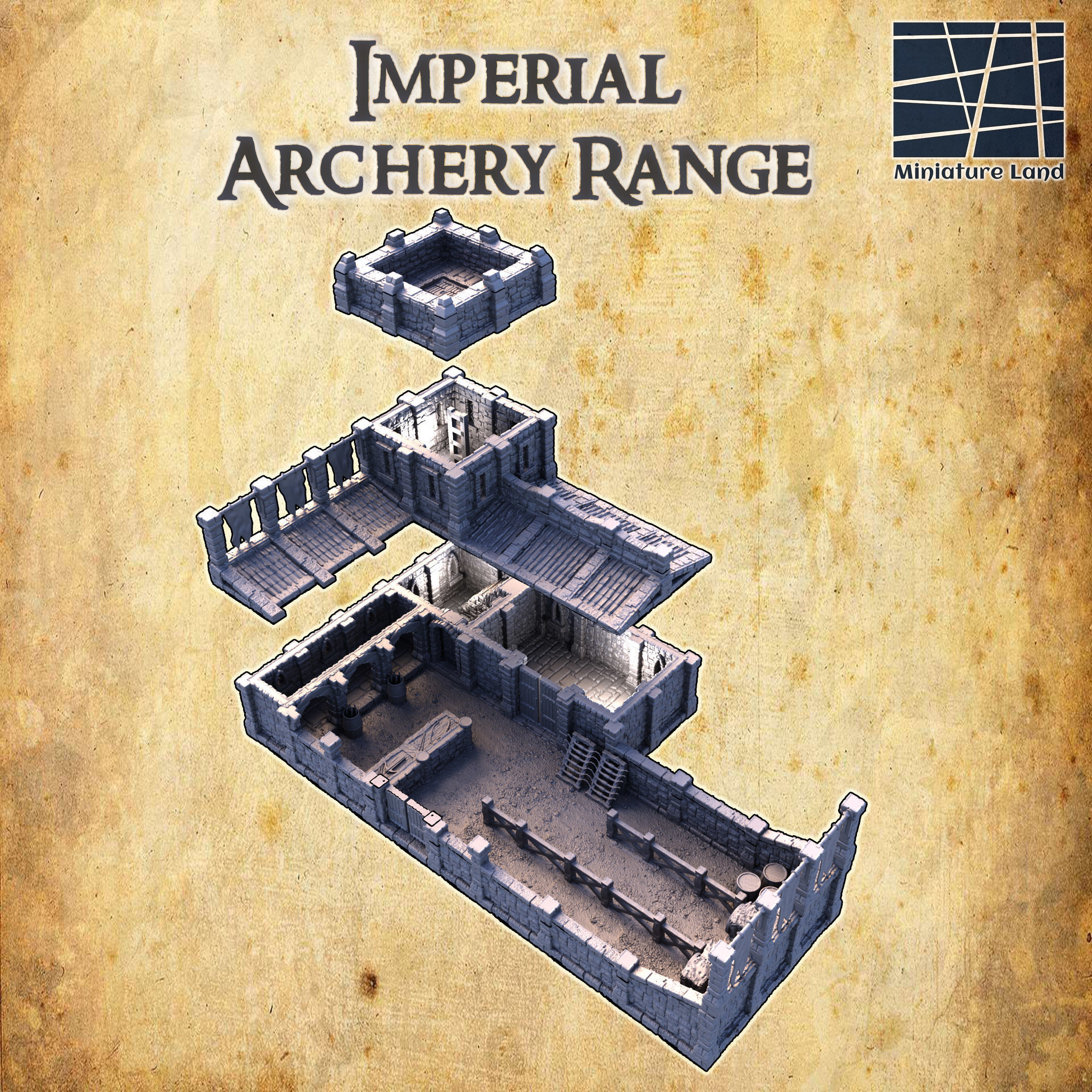 Imperial Archery Range  Tabletop Terrain 28MM 3D print model 3D print model_4