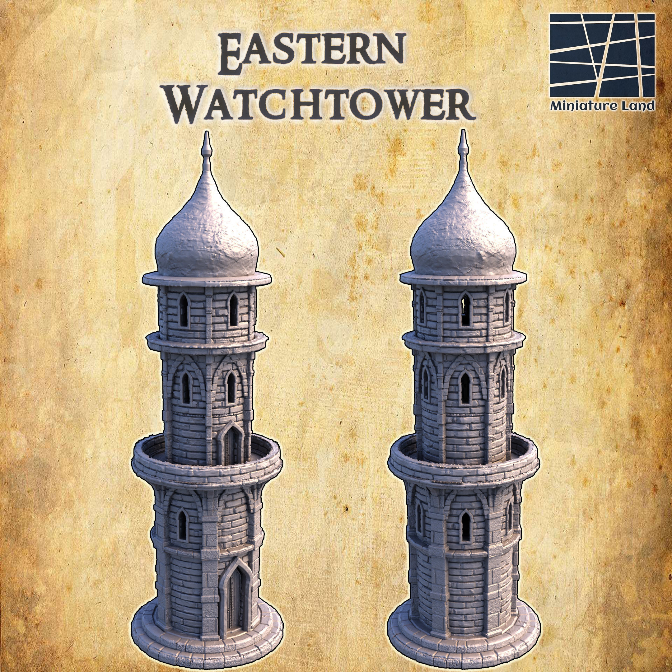 Eastern Watchtower Tabletop Terrain 28MM 3D print model 3D print model_1