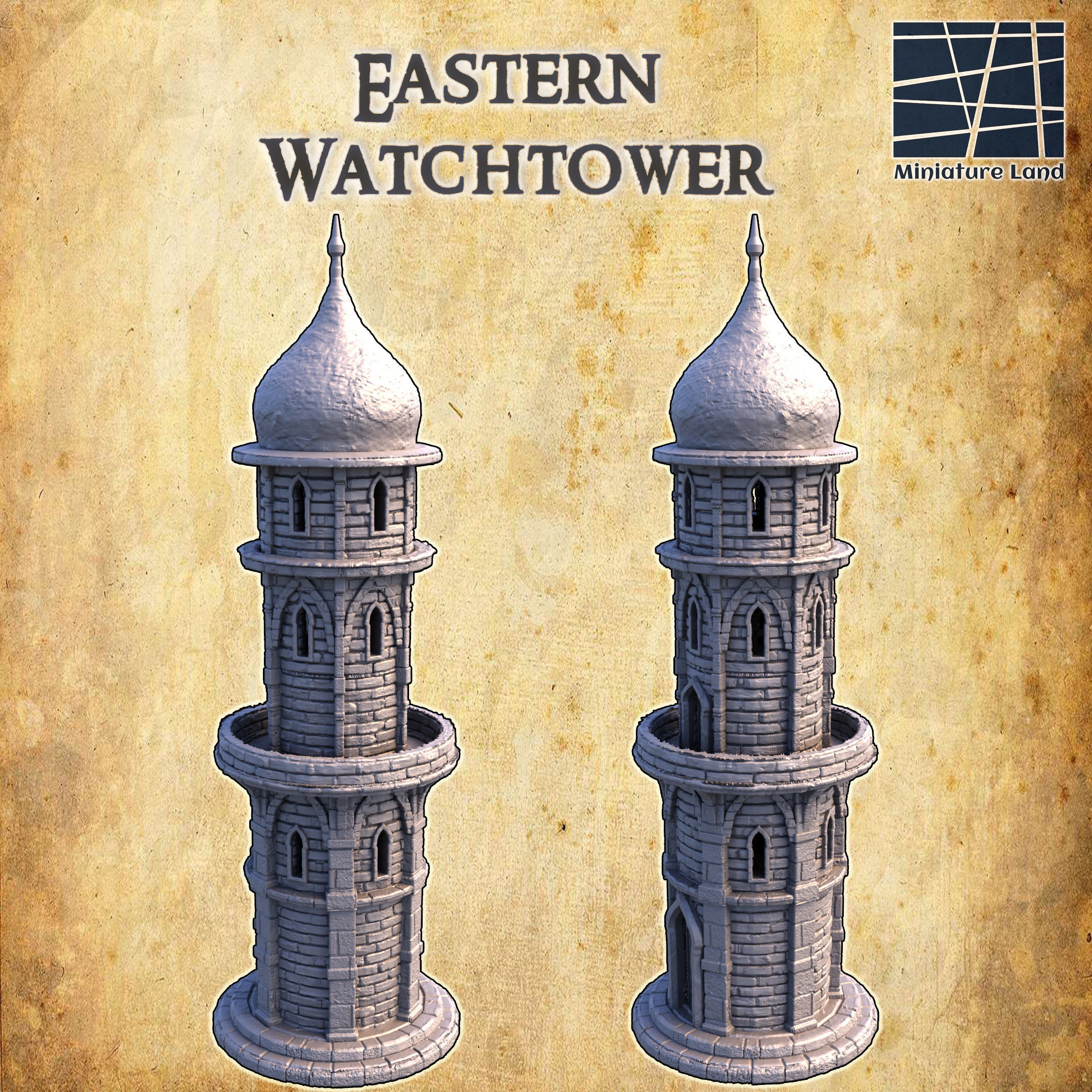 Eastern Watchtower Tabletop Terrain 28MM 3D print model 3D print model_2