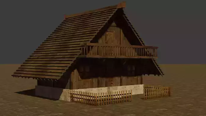 Medieval house six 18 Low-poly 3D model
