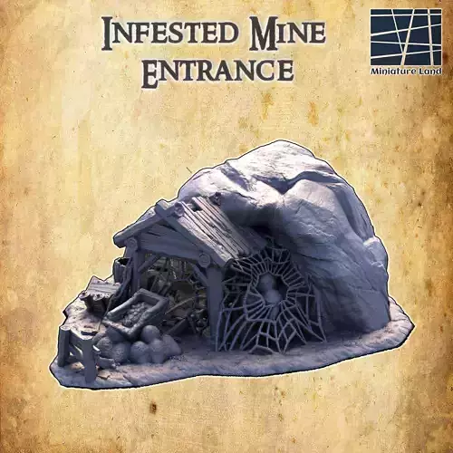 Infested Mine Entrance Tabletop Terrain 28MM 3D print model
