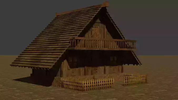 Medieval house six 17 Low-poly 3D model