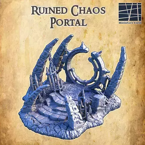 Ruined Chaos Portal Tabletop Terrain 28MM 3D print model