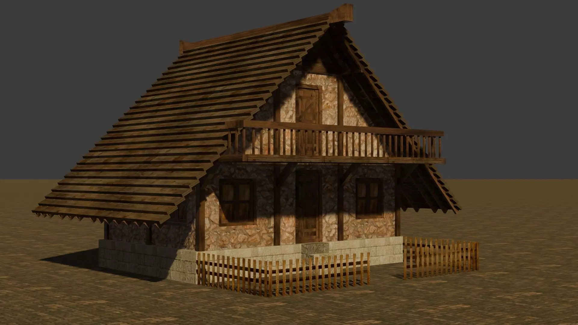 Medieval house six 11 Free low-poly 3D model