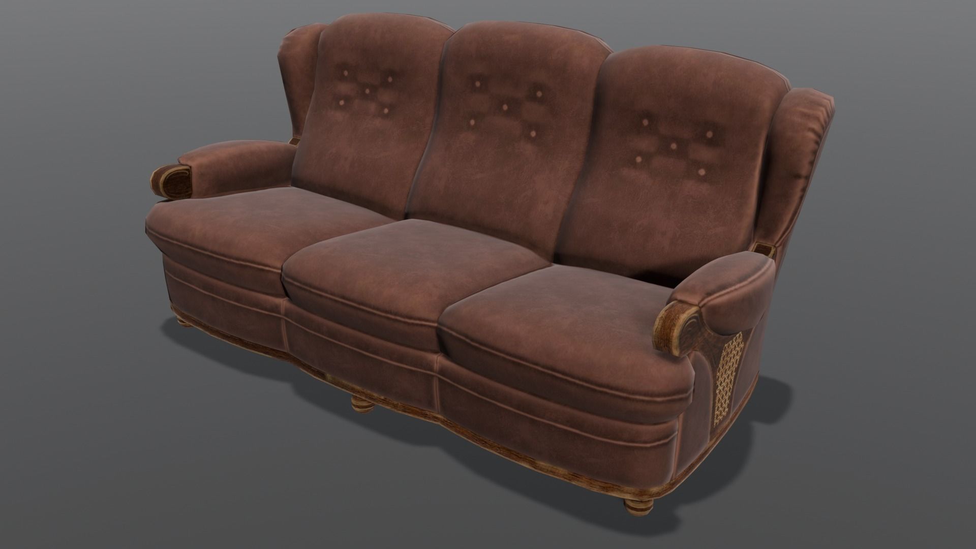 Sofa 3D Model  Low-poly 3D model_8