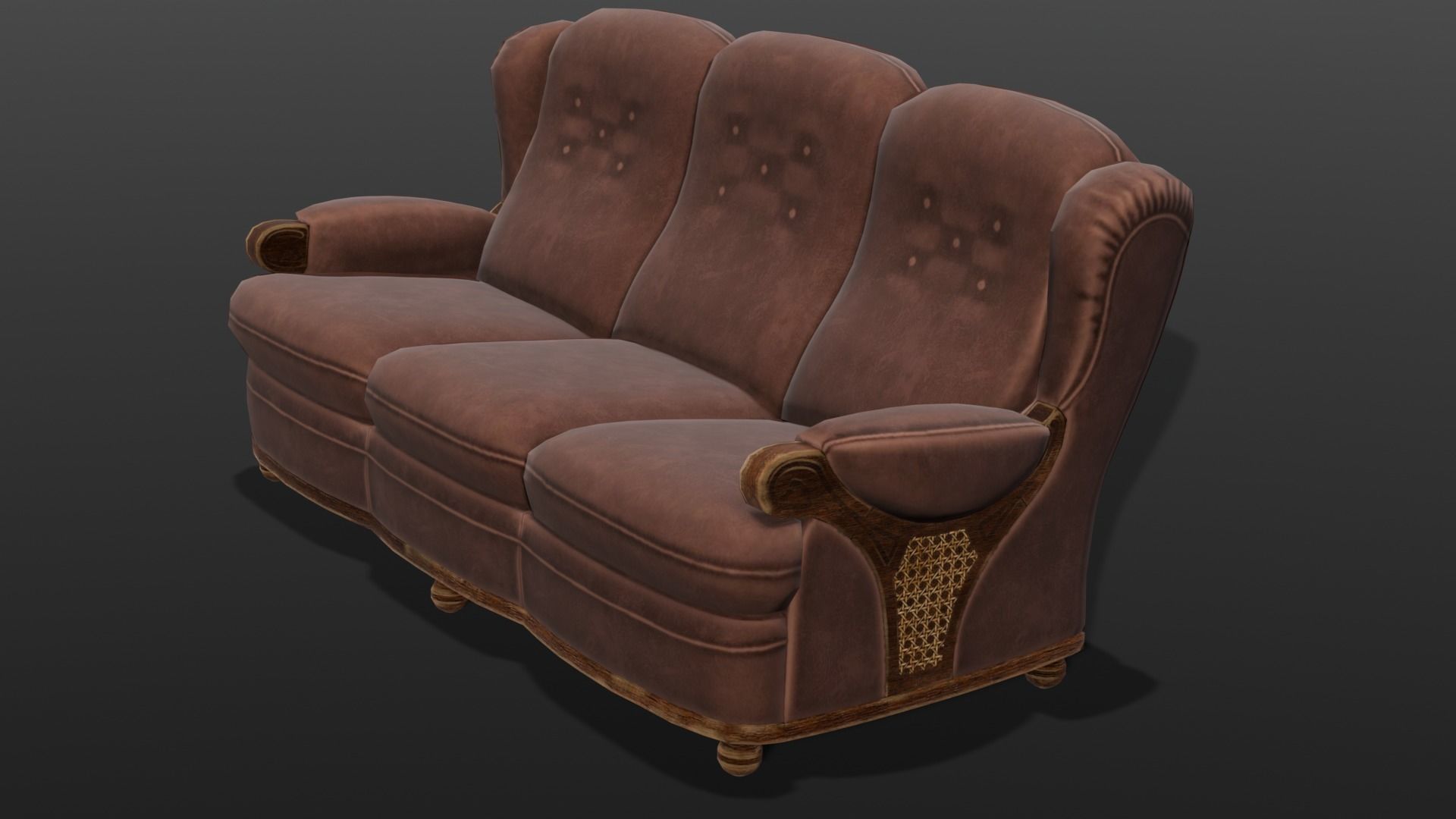 Sofa 3D Model  Low-poly 3D model_6