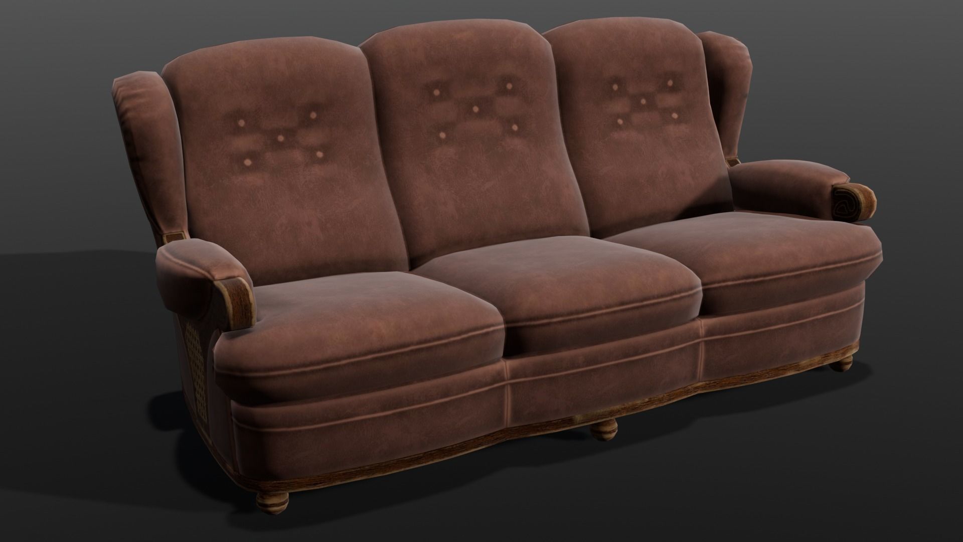 Sofa 3D Model  Low-poly 3D model_2
