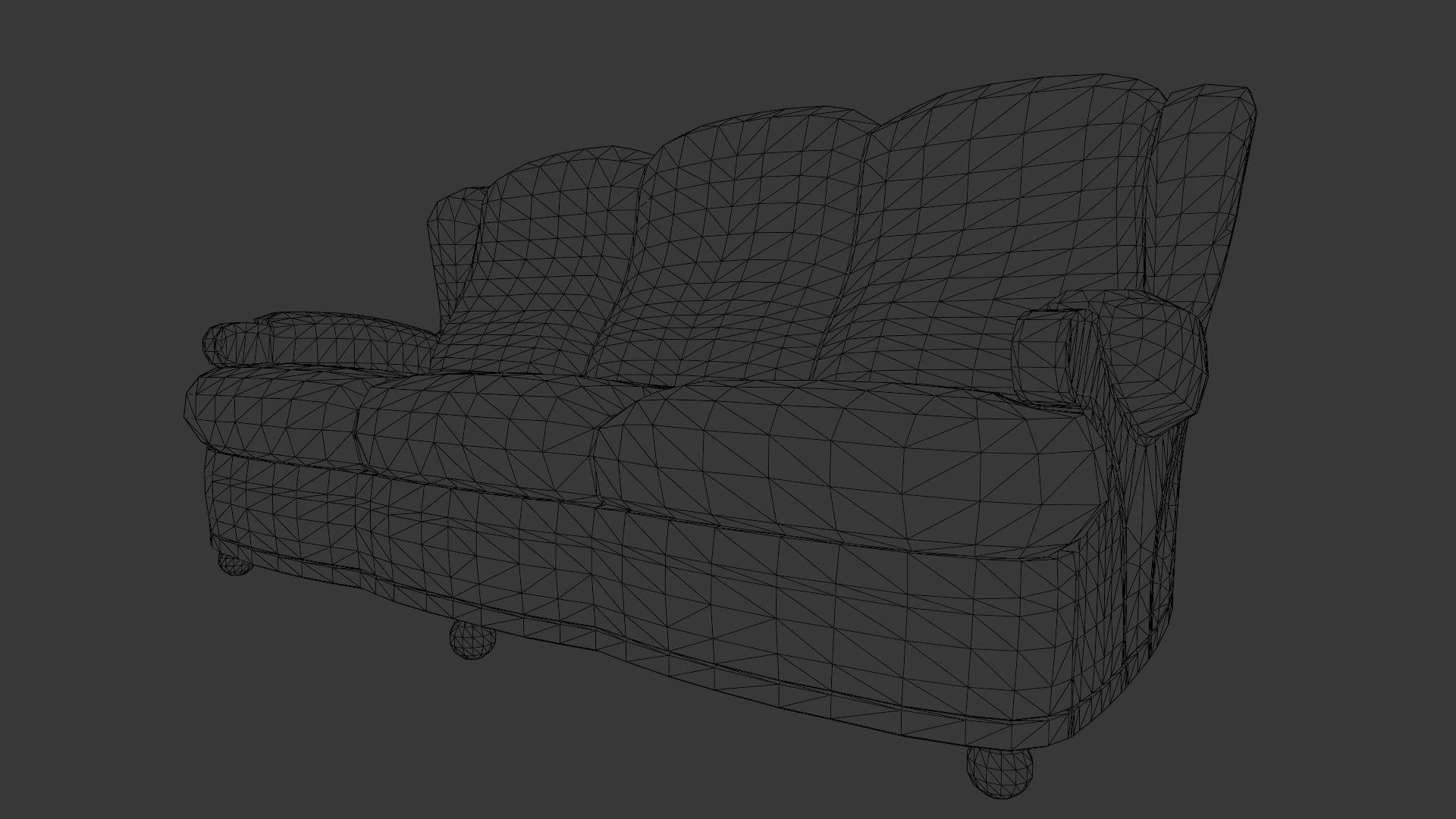 Sofa 3D Model  Low-poly 3D model_12