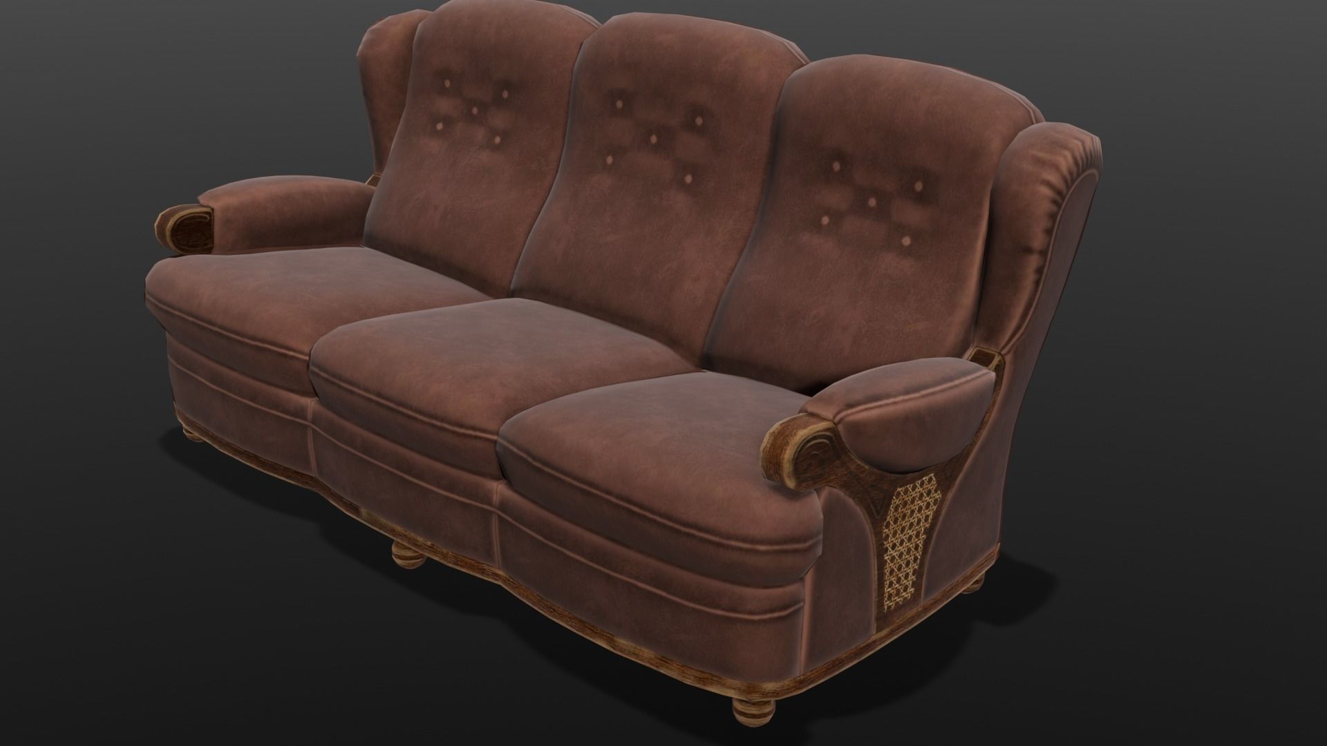 Sofa 3D Model  Low-poly 3D model_3