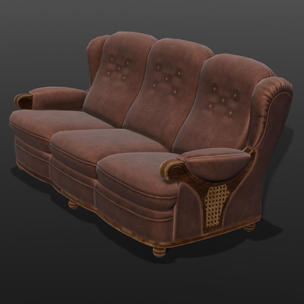 Sofa 3D Model  Low-poly 3D model_7