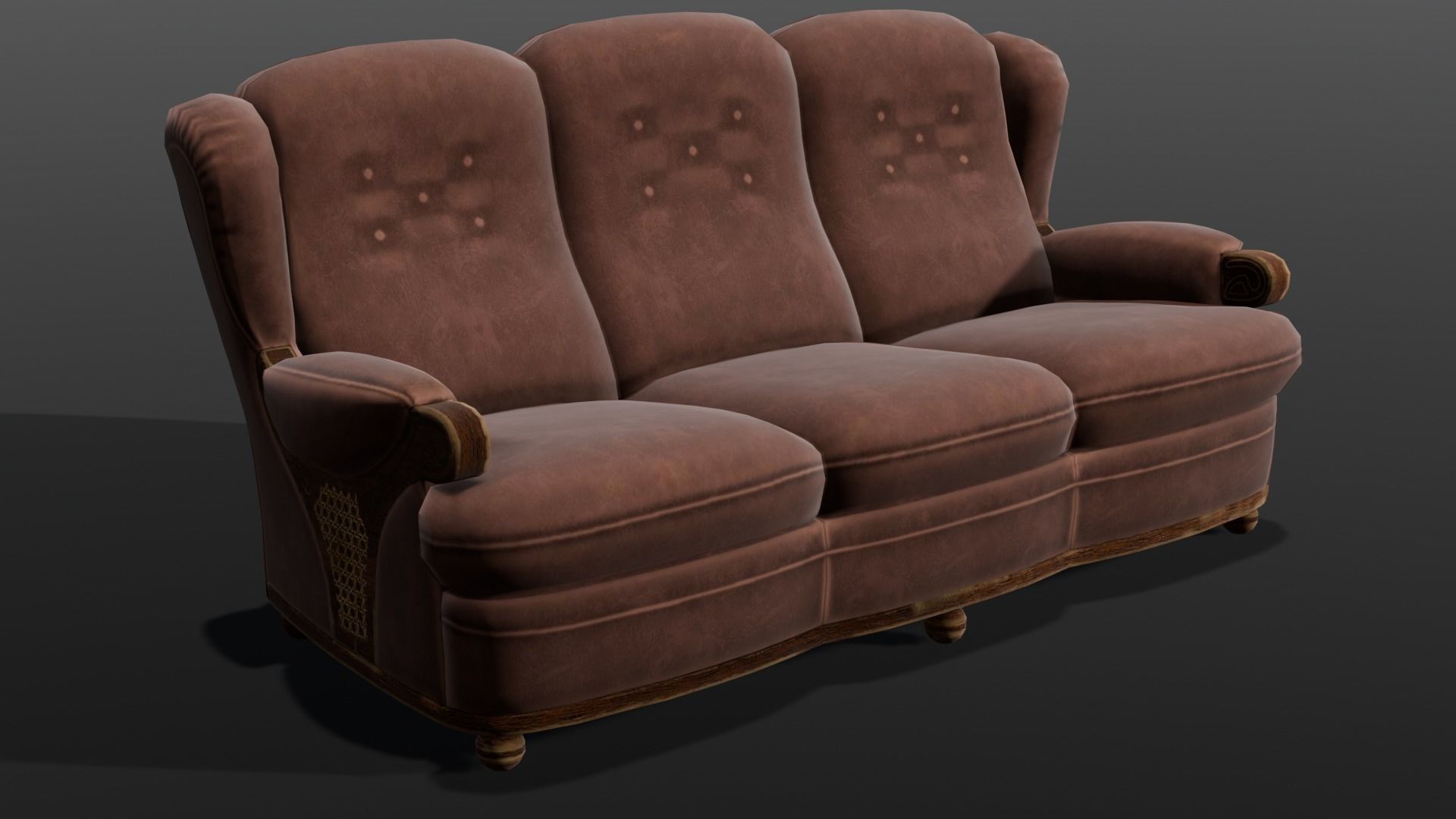 Sofa 3D Model  Low-poly 3D model_4