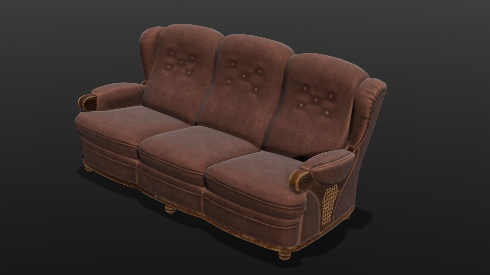 Sofa 3D Model  Low-poly 3D model_5