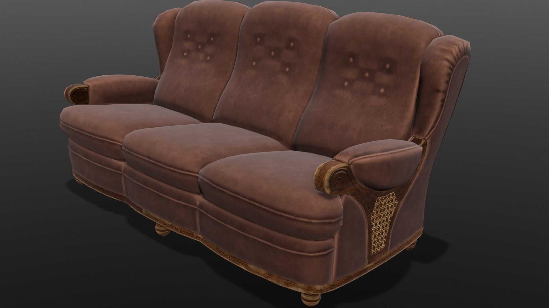 Sofa 3D Model  Low-poly 3D model_1