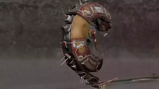 Sci-Fi Animated Shrimp Low-poly 3D model