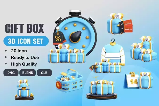 Gift Box  3D Icon Pack  
