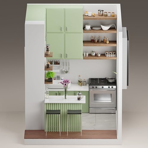 Kitchen interior 3D model