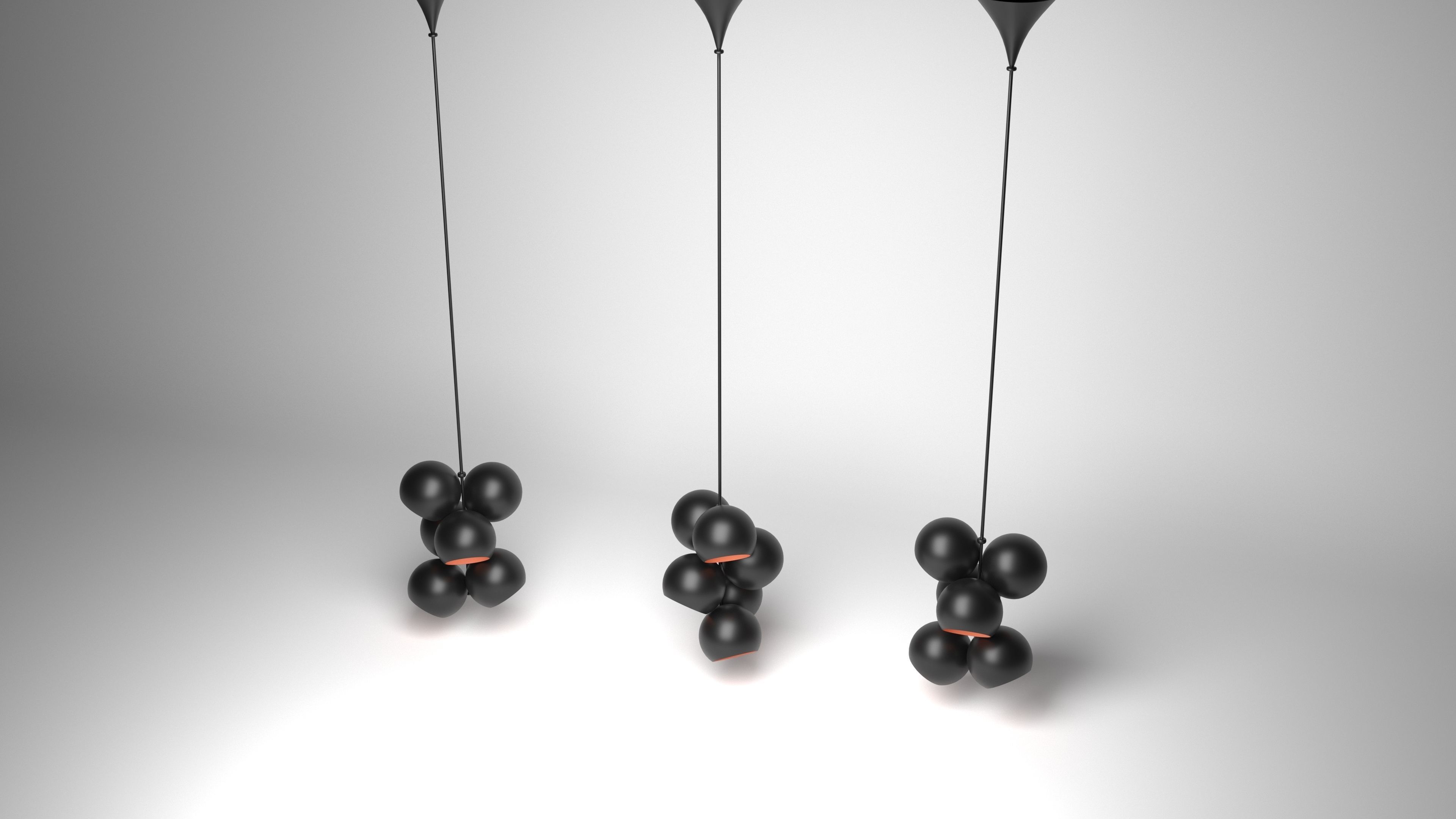 A Modern Cluster light hang lamp 3D model_2