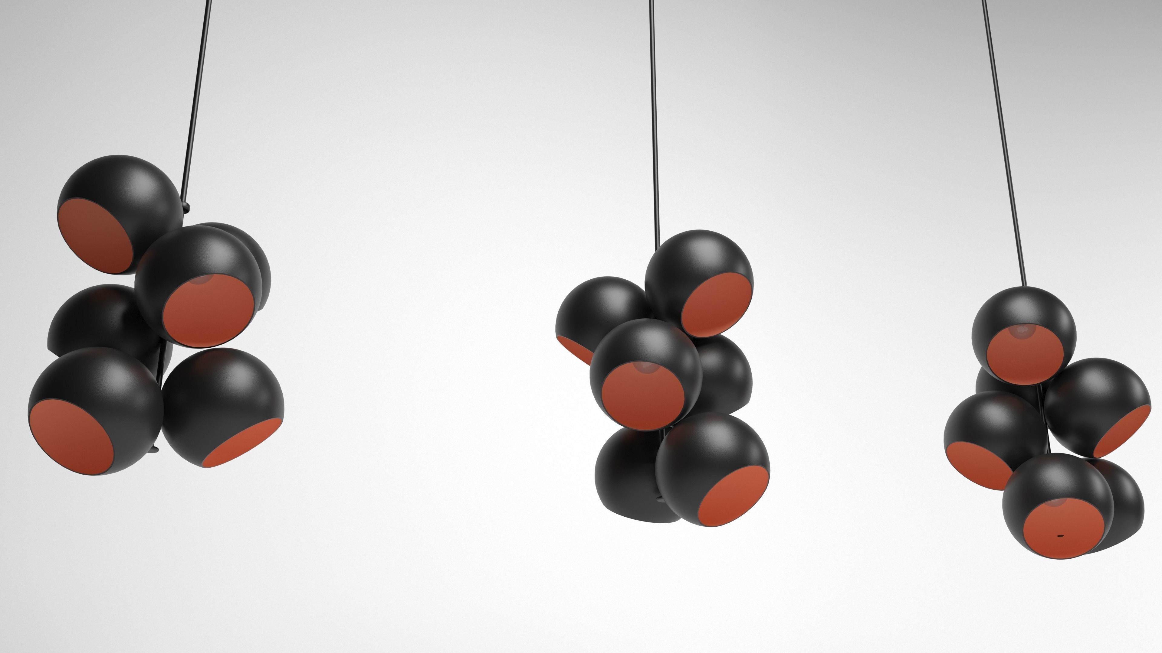 A Modern Cluster light hang lamp 3D model_1