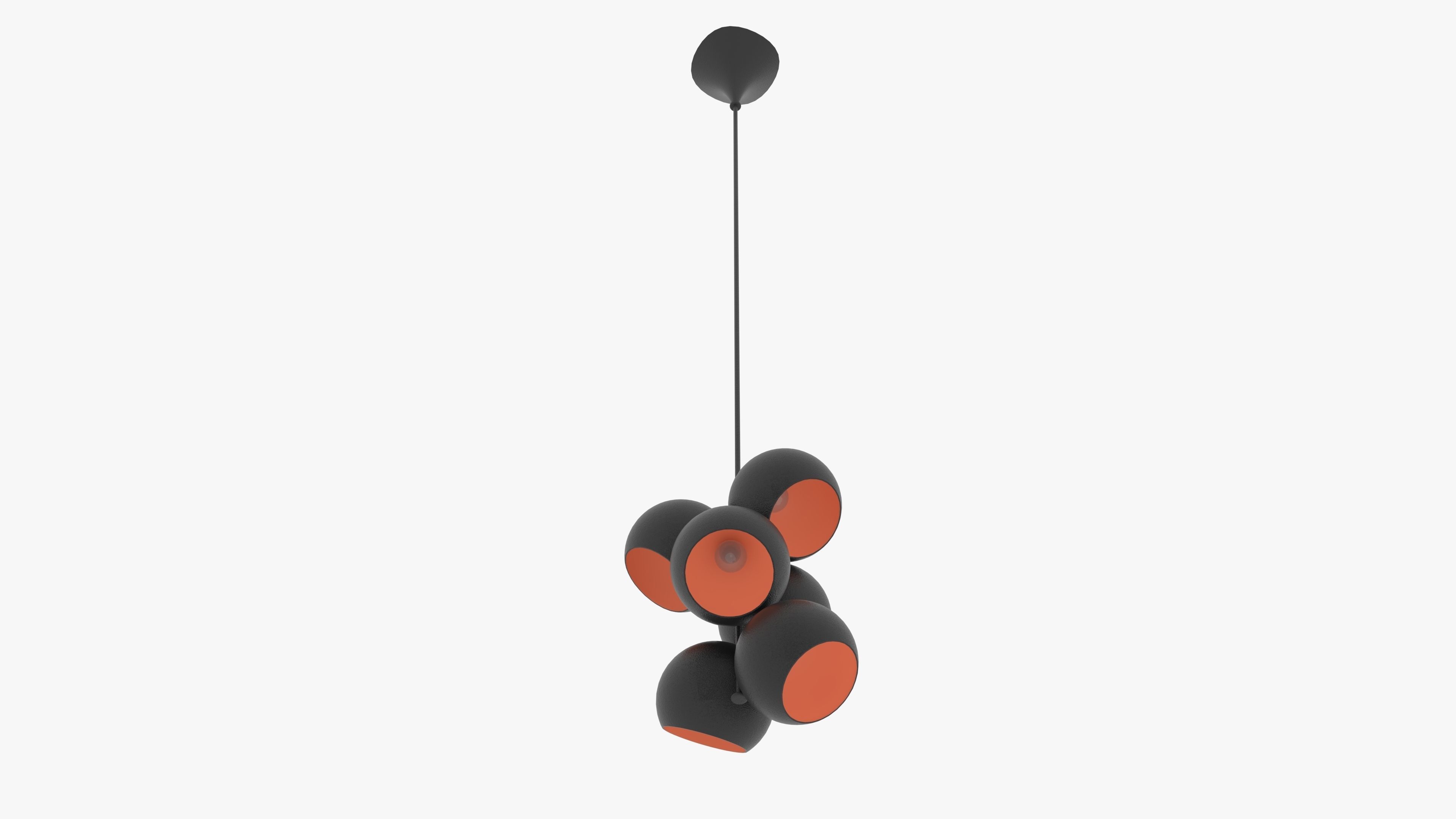 A Modern Cluster light hang lamp 3D model_3
