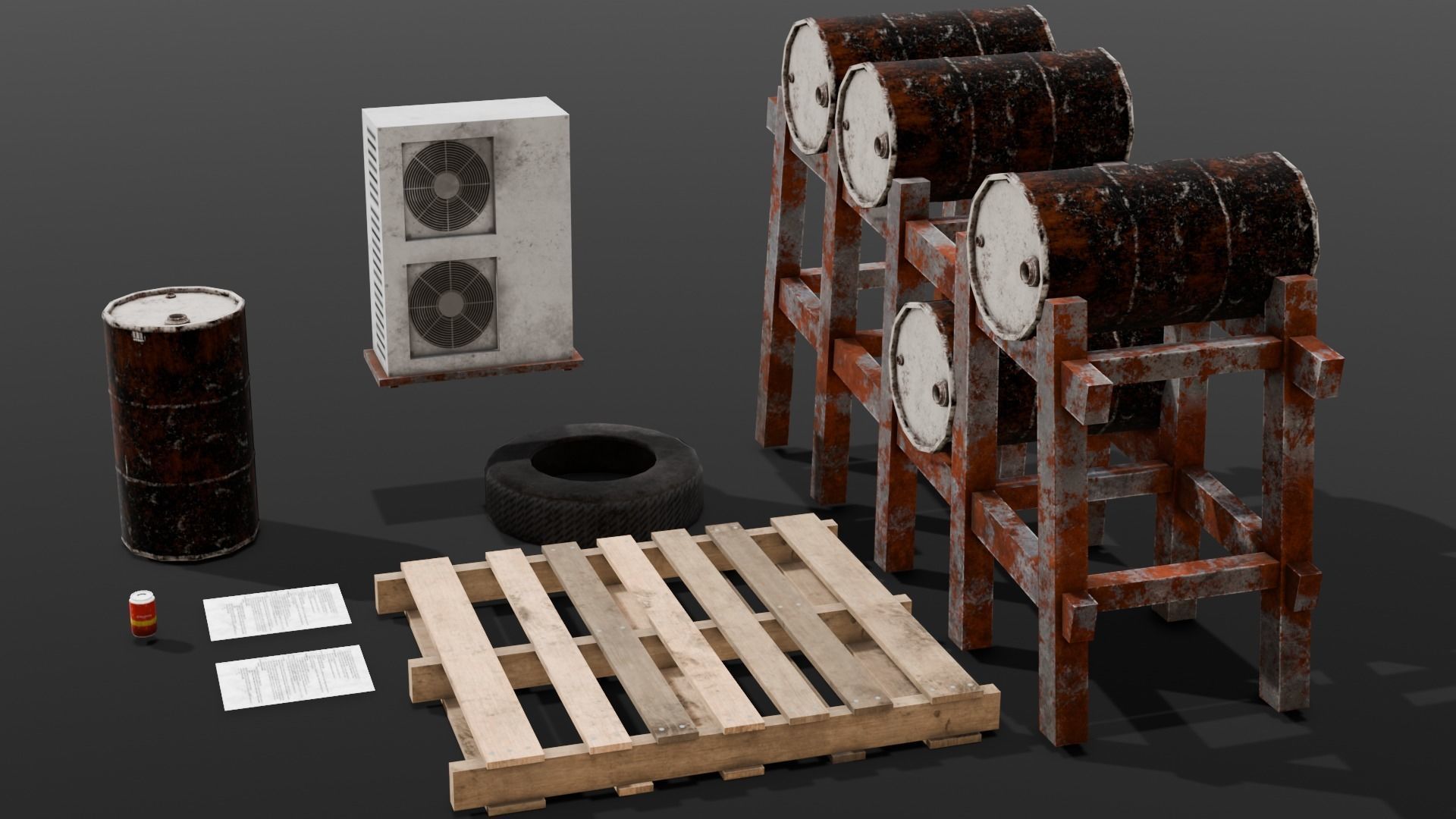 Industrial Props 3D Model  Low-poly 3D model_15