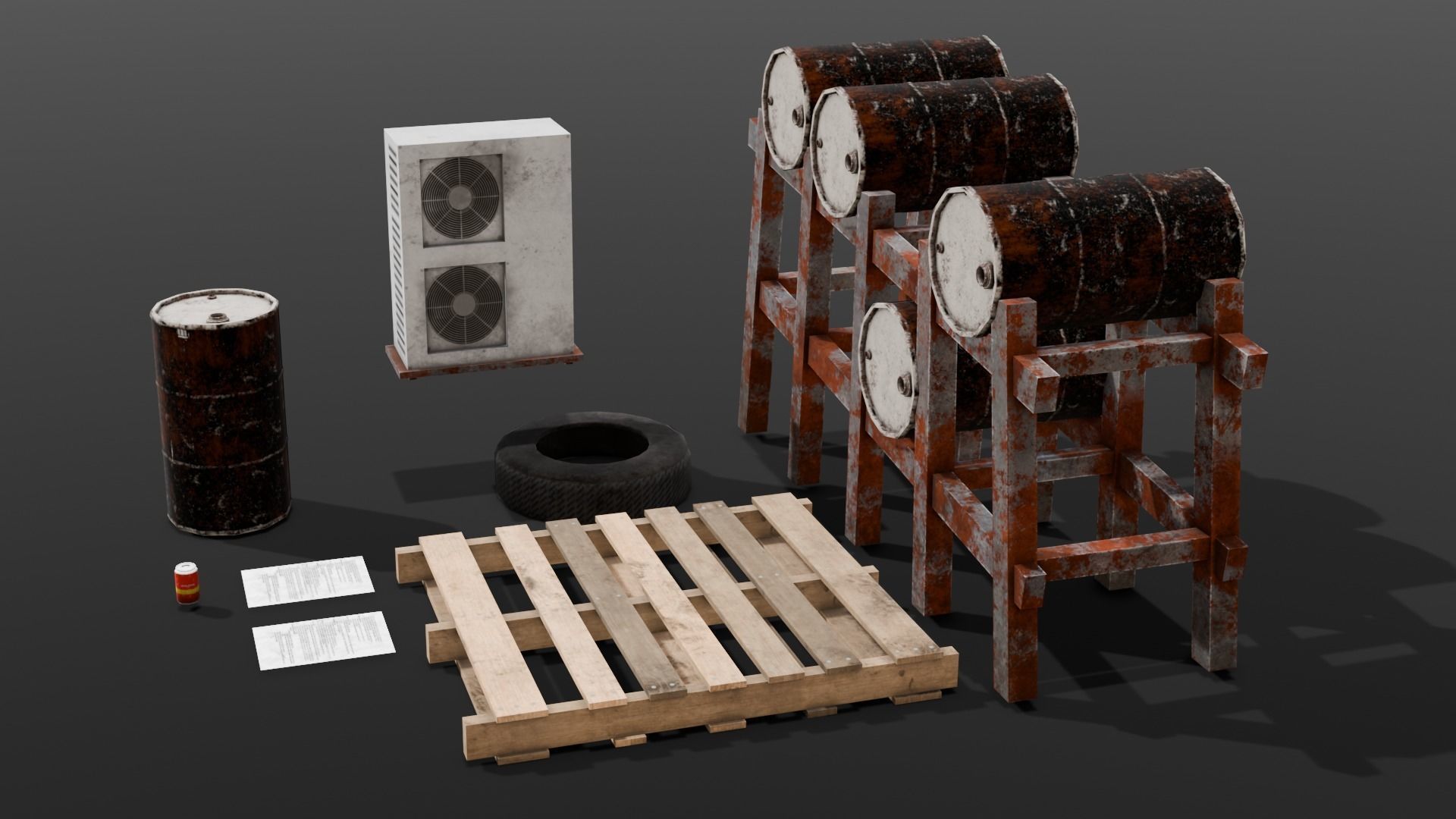 Industrial Props 3D Model  Low-poly 3D model_13
