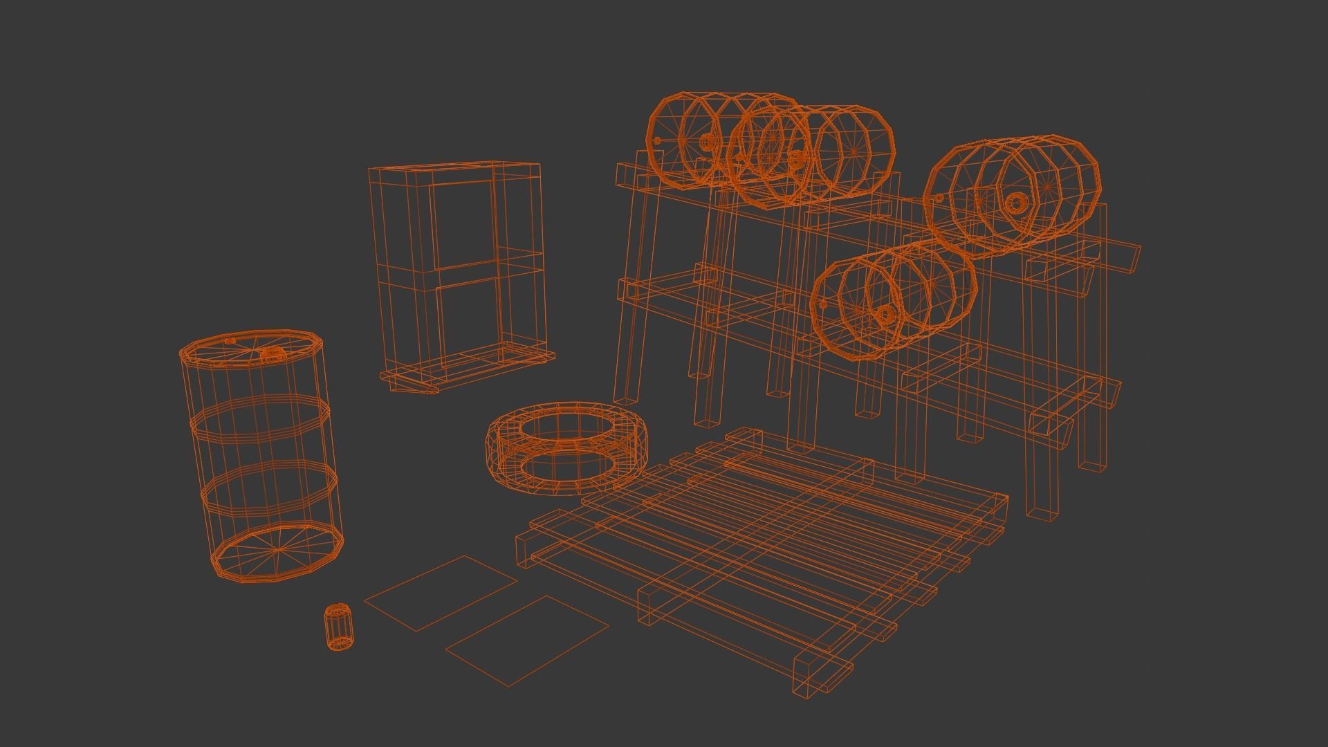 Industrial Props 3D Model  Low-poly 3D model_9