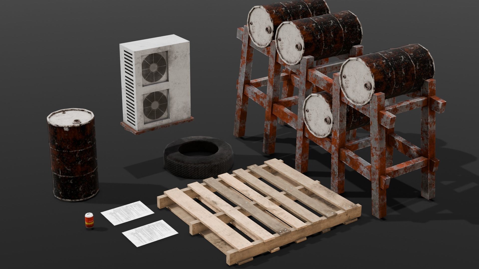 Industrial Props 3D Model  Low-poly 3D model_5
