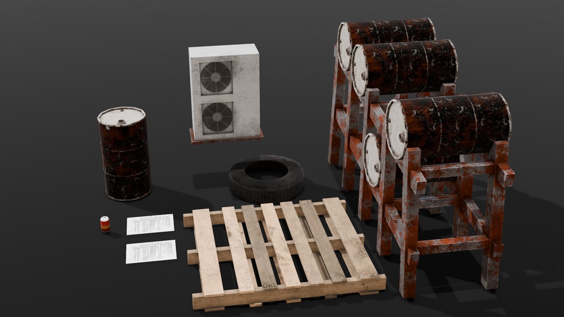 Industrial Props 3D Model  Low-poly 3D model_11