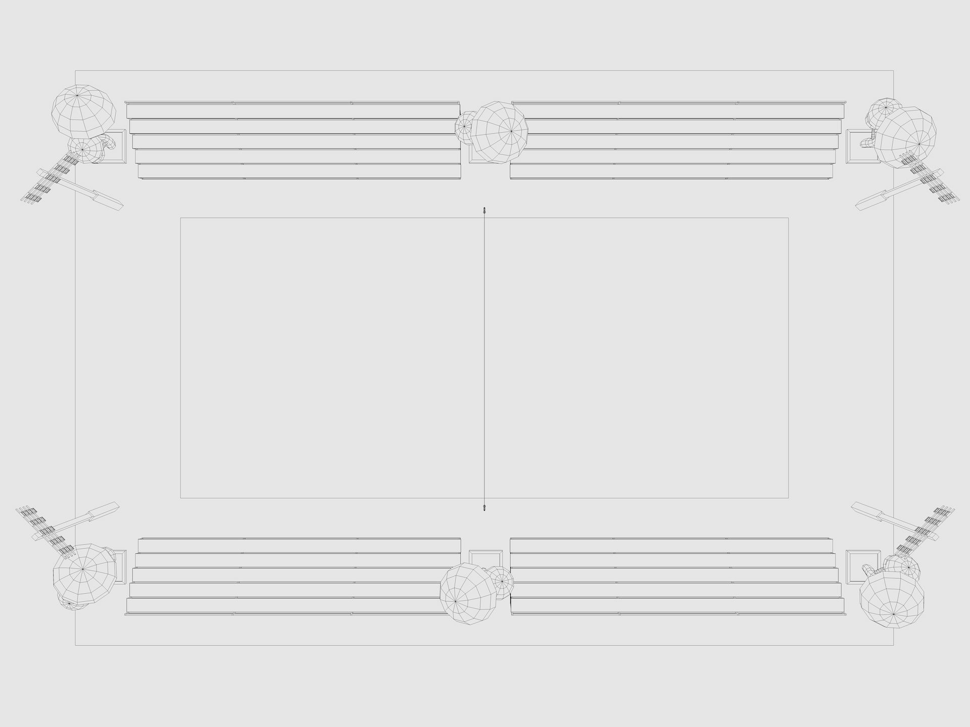 Cartoon Tennis Court Low-poly 3D model_8